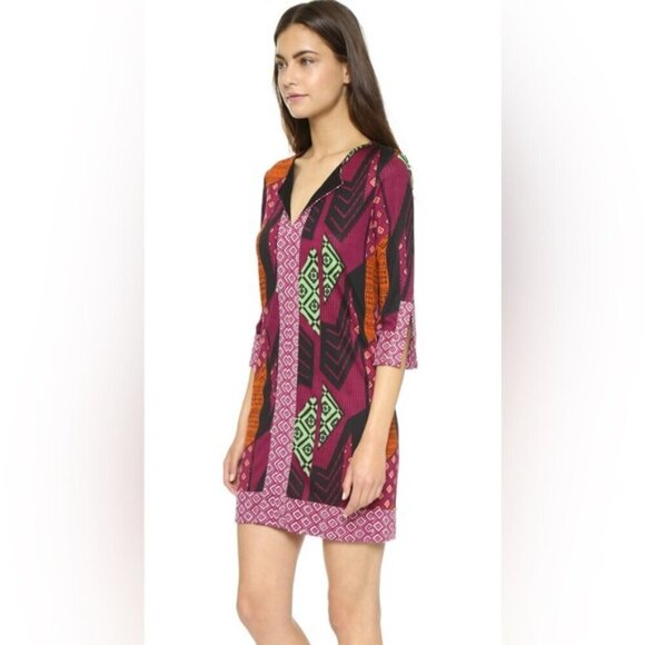 DIANE VON FURSTENBERG 10 rose shirt dress print - Picture 2 of 10